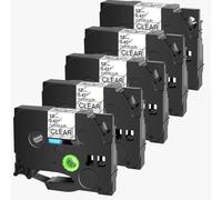 PrecisGear Tappeti ID flessibili 3 4 5 10pcs etichetta laminata 12 mm compatibile con PT-1000 PT-D450 Modelli di stampante etichetta TZ TZE-FX231 8K1927225B(5PK Black on Clear)