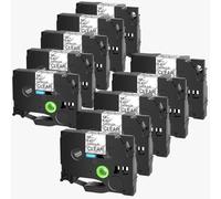 PrecisGear Tappeti ID flessibili 3 4 5 10pcs etichetta laminata 12 mm compatibile con PT-1000 PT-D450 Modelli di stampante etichetta TZ TZE-FX231 8K1927225B(10PK Black on Clear)