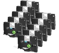 PrecisGear Tappeti ID flessibili 3 4 5 10pcs etichetta laminata 12 mm compatibile con PT-1000 PT-D450 Modelli di stampante etichetta TZ TZE-FX231 8K1927225B(10PK Black on White)