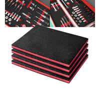 Precision Defined Kit Schiuma per Cassette degli Attrezzi - Inserti per Custodie, Shadow Foam Nero/Rosso (40,6 x 30,4 x 2,54 cm, Confezione da 4)