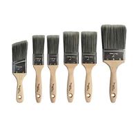 Precision Defined Pennelli Pittura di Precisione, Set Professionale di 6 Pennelli per Dipingere Muri e Imbiancare Pareti, Pennelli Piatti con Setole in PET e Manici in Betulla Naturale