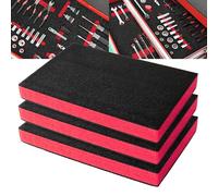 Precision Defined per Cassette degli Attrezzi - Inserti in Schiuma Custodie, Shadow Foam Attrezzi - Nero/Rosso (45,7 x 30,4 x 5 cm, Confezione da 3)