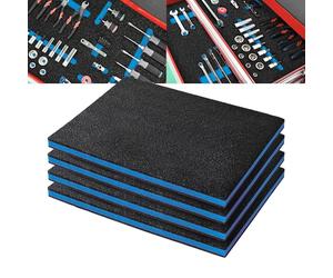 Precision Defined per Cassette degli Attrezzi - Inserti in Schiuma Shadow Foam, Attrezzi - Nero/Blu (40,6 x 30,4 x 2,54 cm, Confezione da 4)