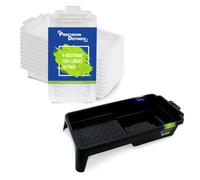 Precision Defined Vaschetta per Rullo Pittura da 10 cm, Include 2 Vaschette Plastica per Vernice e 10 Vassoi da Rullo per Pittura Usa e Getta, Ricambi per Vaschette PD