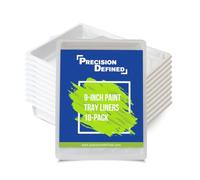 Precision Defined Vaschetta per Rullo Pittura da 23 cm, Compatibile con Vassoi da Rullo per Pittura di 23 cm, Vaschette Plastica Usa e Getta per Vernice, Ricambi per Vaschette PD (10 Pezzi)