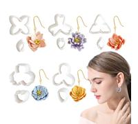 Precision Flower Cutter, 3D Clay Shapes, 5 Floral Cutters with Handmade Feature, Craft Clay Tools, Flower Mold with Summer Design, Jewelry Supplies for Women and Girls