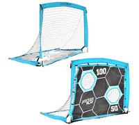 Precision PLAY - Porta da calcio 2 in 1 con rete bersaglio, portatile e resistente, 1,2 x 0,9 m, facile da installare, per allenamento di abilità e divertimento all'aperto, colore: nero