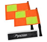 Precision Pro Linesman - Set di 2 bandiere per arbitro a scacchi, manici resistenti, asta flessibile girevole, custodia per il trasporto, ideale per ufficiali di gara