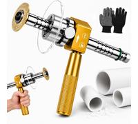 Precision PVC Internal Pipe Cutter, Adjustable PVC Inside Pipe Cutting Tool for Drill-internal, Drill Attachment Set for Flush Cuts Tight Spaces Plumbing Repair with Diamond Cutting Wheel (Yellow)