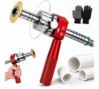 Precision PVC Internal Pipe Cutter, Adjustable PVC Inside Pipe Cutting Tool for Drill-internal, Drill Attachment Set for Flush Cuts Tight Spaces Plumbing Repair with Diamond Cutting Wheel (Red)