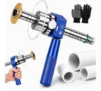 Precision PVC Internal Pipe Cutter, Adjustable PVC Inside Pipe Cutting Tool for Drill-internal, Drill Attachment Set for Flush Cuts Tight Spaces Plumbing Repair with Diamond Cutting Wheel (Blue)