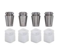 Precision Spring Collet Set, 4 Pcs Collet Set - 4 Jaw High Carbon Steel Spring Collet Chuck, Ideal for CNC Lathes, Milling Machines, and Engineering Applications