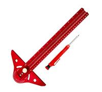 Precision Wood Gauge, Adjustable Scribe Tool Ruler, 12 Inch Aluminum Scale with Locking Mechanism, Lightweight Measuring Square, Multifunctional Ruler with High Accuracy, Woodworking Tool for Framing