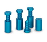 Precisiongeek alluminio color blu distanziatori per vetro Pubblicità Vite di vetro Bulloni Supporto Vite Segno Chiodi Supporti Viti Senza Cornice Chiusura Per Vetro 12 x 20mm 4pz