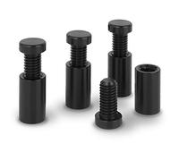 Precisiongeek alluminio color nero distanziatori per vetro Pubblicità Vite di vetro Bulloni Supporto Vite Segno Chiodi Supporti Viti Senza Cornice Chiusura Per Vetro 12 x 20mm 4pz