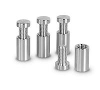 Precisiongeek alluminio distanziatori per vetro Pubblicità Vite di vetro Bulloni Supporto Vite Segno Chiodi Supporti Viti Senza Cornice Chiusura Per Vetro 12 x 20mm 4pz