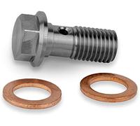 PrecisionGeek - Bullone Banjo M10 x 1.00 mm in acciaio inox, lunghezza 22 mm, con kit rondelle - Confezione da 1 pezzo