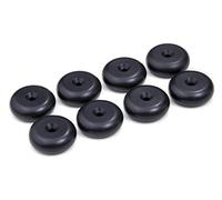 PrecisionGeek Cuscinetti per altoparlanti Ø 20 mm, forma rotonda, in alluminio nero, ammortizzatori di vibrazioni per altoparlanti HiFi, subwoofer, armadi, supporti e soundbar, set da 8 pezzi