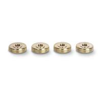 PrecisionGeek Dado Zigrinato in Ottone M6 x 5 mm - Adattatore Femmina per Rotella Zigrinata - Dado di Bloccaggio di Alta Precisione - Set da 4 Pezzi
