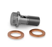 Precisiongeek M10 × 1.25 INOX Bullone Banjo L-22mm con kit rondelle - 1 pezzo