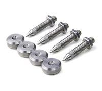 PrecisionGeek M6 Acciaio Inossidabile Spike/Cono Assorbente con Piedini - 4 Pezzi - Punte Hi-Fi Antivibrazione per Diffusori, Amplificatori e Componenti Audio