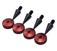 PrecisionGeek M6 alluminio anodizzato Nero Spike/Cono absorber per altoparlanti vite + Rosso piedino bordi zigrinati - 4 pz