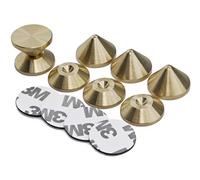 PrecisionGeek - Punte e pastiglie per altoparlanti, diametro 20 mm, in ottone massiccio, a forma di cono, per altoparlanti Hi-Fi, supporto, armadi, soundbar