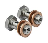 PrecisionGeek Set 2 Bulloni Banjo M10 x 1,25 mm in Acciaio Inox con Rondelle in Rame - Lunghezza 18 mm - Per Freni, Impianti Olio e Carburante - Made in Europe