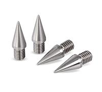 PrecisionGeek - Spikes altoparlante 1/4 20 UNC 10mm lungo, cono 10mm diametro, argento, materiale acciaio inossidabile, per altoparlanti, supporti HiFi, armadi, soundbar - Set di 4 pezzi