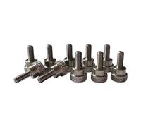 PrecisionGeek - Viti a testa zigrinata, zigrinate con spallamento, bulloni per impugnatura M4 x 10 mm in acciaio inossidabile (set di 10 pezzi)