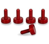 PrecisionGeek Viti zigrinate M4 x 10mm Alluminio Rosso Anodizzato - 5 pz