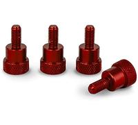 PrecisionGeek Viti zigrinate/vite a spalla M4 x 10mm Alluminio Rosso Anodizzato L-20mm - 4 pz