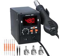 Preciva 959D-I Stazione dissaldante digitale SMD 700W ad aria calda con schermo LCD, stazione saldante con 3 ugelli, modalità aria fredda/calda, 2 pinzette e set utensili dissaldanti per PCB