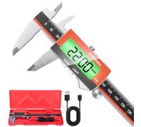 Preciva Calibro Digitale, Precisione Micrometro in Acciaio Inox con LCD Schermo Grande, Calibro Analogico Ricaricabile per Misurzione Esterna, Interna, Profondità e di Passo