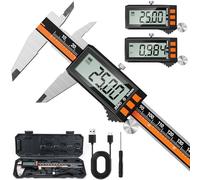Preciva Calibro Professionale con Schermo LCD, Calibro Digitale 150mm USB Ricaricabile in Acciaio Inox, IP54 Impermeabile, Conversione mm/in/F