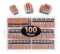 Preciva Connettori - 100 Pezzi Morsetti Elettrici Rapidi, Connettore Cavo Elettrico, Capicorda a Morsetto a Leva Blocchi con 50 Pezzi 3 Porte/40 Pezzi 2 Porte/10 Pezzi 5 Porte