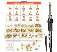 Preciva Inserto Filettato,350 Pezzi M2/M3/M4/M5/M6/M8 rivetti filettati- per Parti in Plastica Parti Della Stampante 3D