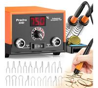 Preciva Kit per Pirografia su Legno, Temperatura Regolabile 250-750°C, 20 Punte Diverse, Impugnatura Comfort (Pirografia Doppia)