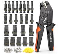 Preciva - Set di 350 connettori impermeabili per auto, connettore rapido con pinza crimpatrice (0,5 - 1,5 mm²), connettore per cavo (1/2/3/4 poli), adatto per auto, moto, barche, camion