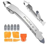 Preciva Strumento di finitura sigillante, kit 11 in 1 per sigillatura in silicone con raschietto in acciaio inossidabile e testa in silicone sostituibile, rimozione professionale del sigillante e