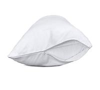 Precoco Set di 2 federe standard in 100% cotone, colore bianco, standard con 600 fili, federe stabili con cerniera nascosta, per evitare pieghe e ridurre le irritazioni respiratorie, 51 x 66 cm