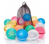 PRECORN Bomba d'acqua riutilizzabili, 12 pezzi, chiusura automatica, riempimento rapido in 1 secondo, morbido e sicuro, palloncini ad acqua sostenibili per bambini e adulti, set per feste in spiaggia