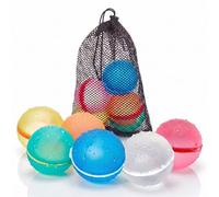 PRECORN Bomba d'acqua riutilizzabili, 6 pezzi, chiusura automatica, riempimento rapido in 1 secondo, morbido e sicuro, palloncini ad acqua sostenibili per bambini e adulti, set per feste in spiaggia e
