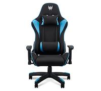 Predator Chair Rift lite, Sedia da Gaming, Sedia ufficio, Cuscino Lombare, Testa rimovibile, Braccioli Regolabili, Movimento Schienale max 150 gradi, Telaio in acciaio, Tessuto Traspirante, Nero e Blu