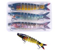 Predator Fishing Bait, Bionic slow Sink Artificial Pike Fishing, leurres de pêche Multi - articulaires, faux leurres Multi - noeuds, lot de 3 (C)