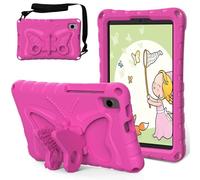 PREDCFVY Case for Samsung Galaxy Tab A11 8.7" SM-X133/X135(2025),Light Weight Eva Shockproof Protective Cover Full with Shoulder Strap Cute Butterfly Kids(Rose Red)