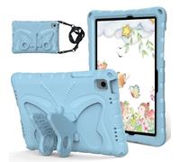 PREDCFVY Case for Samsung Galaxy Tab A11+/A11 Plus 11" SM-X230/235/236(2025),Light Weight Eva Shockproof Protective Cover Full with Shoulder Strap Cute Butterfly Kids(Light Blue)