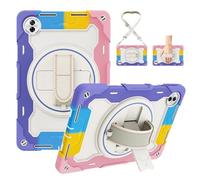 PREDCFVY Custodia Antiurto for Honor Pad 20 Tablet da 12,1 Pollici (Rilasciato nel 2026), Resistente for Bambini in TPU Cavalletto Robusta Cover Protettiva con Cinghia Trasporto(Pembe)