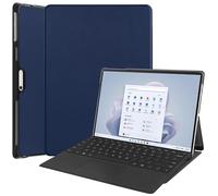 PREDCFVY Custodia Compatibile con Microsoft Surface PRO 10/9 for Tablet Smart Tri-Fold da 13 Pollici, Rigida for PC Sottile Angoli di visualizzazione Multipli Folio(Mavi)