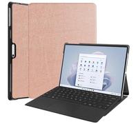 PREDCFVY Custodia Compatibile con Microsoft Surface PRO 10/9 for Tablet Smart Tri-Fold da 13 Pollici, Rigida for PC Sottile Angoli di visualizzazione Multipli Folio(Rose Gold)